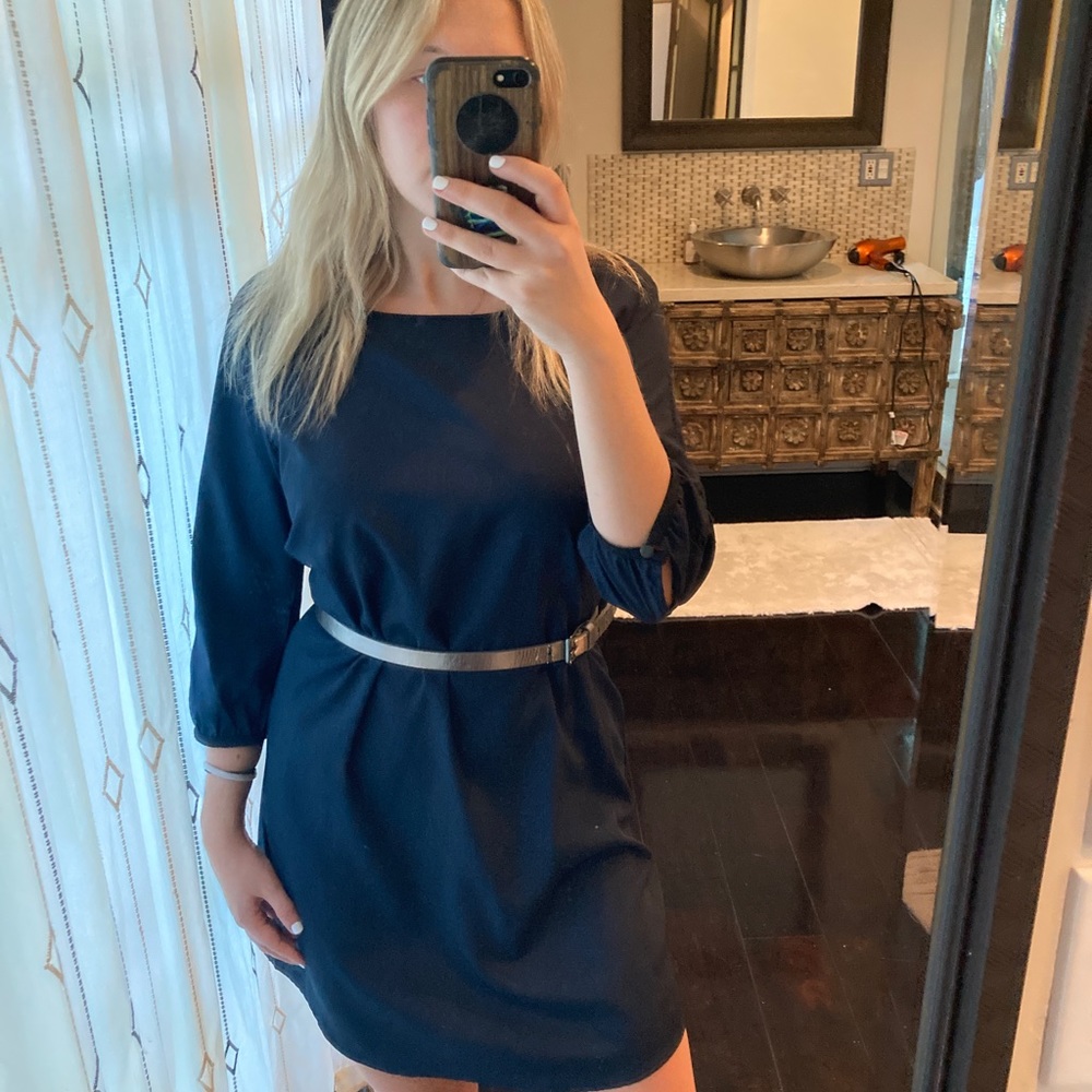 Scotch & Soda Dark Blue Tunic Dress with Eyelet Detail